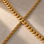 Cuban Faith Layered Cross Necklace - macro chains