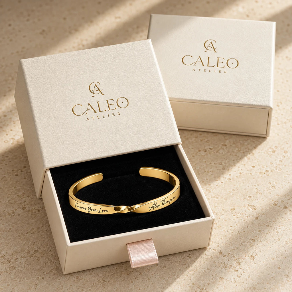 Custom Engraved Twist Cuff Bracelet