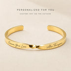 Custom text on the outside of the Twist Cuff with plain inner surface