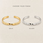 Gold and Silver finish options for Custom Engraved Twist Cuff Bracelet