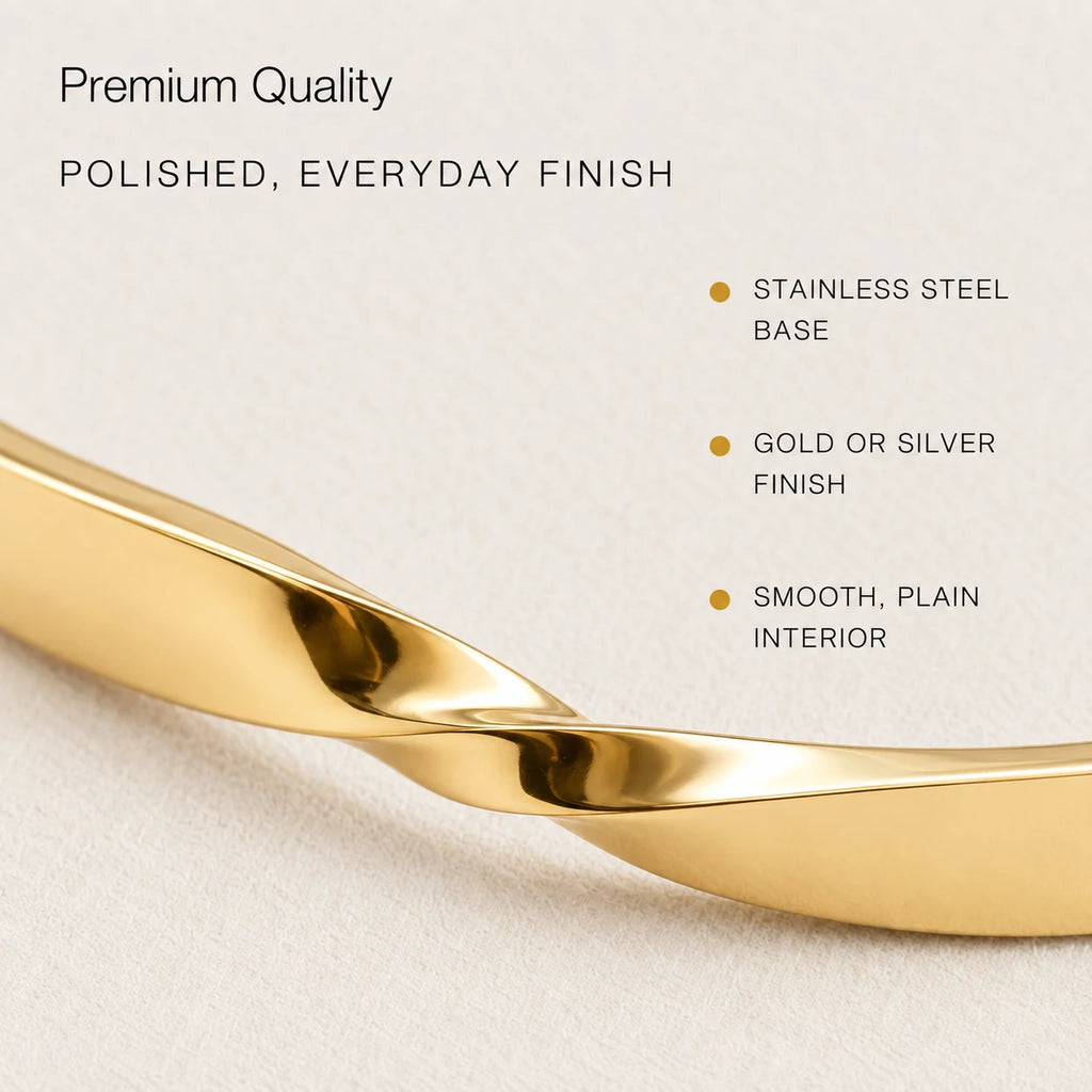 Custom Engraved Twist Cuff Bracelet