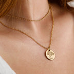 Gold Custom Pet Face Necklace worn as an everyday personalized keepsake
