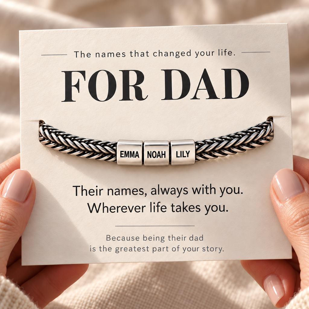 Dad Bracelet with Kids Names — For Dad emotional message card