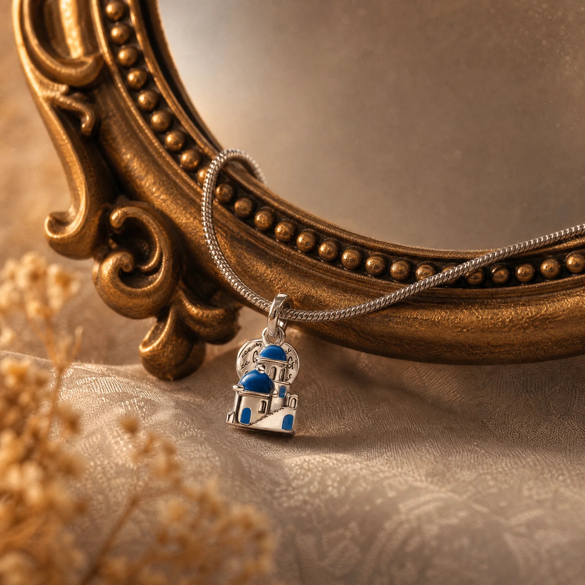 CALEO dangle lifestyle image - Silver Blue Castle Dangle Charm - dangle-one-thumb-ref02-silver-blue-castle-dangle-charm - 2026-07-24