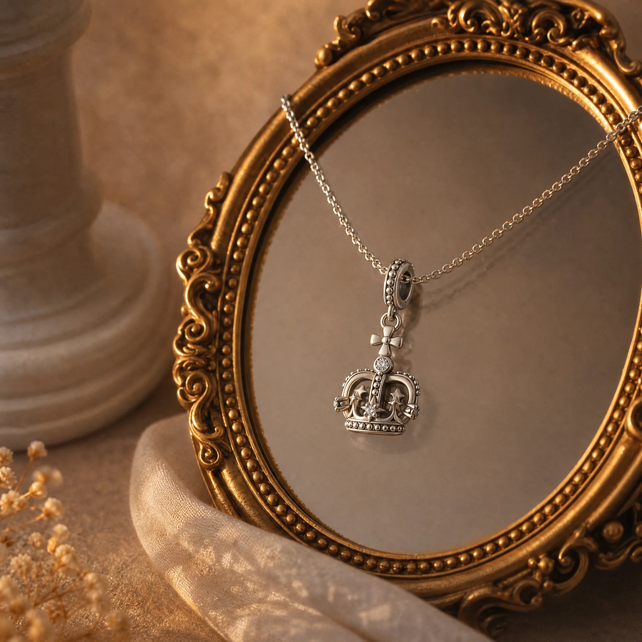 CALEO dangle lifestyle image - Silver Crown Key Dangle Charm - dangle-one-thumb-ref02-silver-crown-key-dangle-charm - 2026-07-24