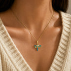 CALEO dangle lifestyle image - Gold Blue Dragonfly Dangle Charm - dangle-one-thumb-ref04-gold-blue-dragonfly-dangle-charm - 2026-07-24