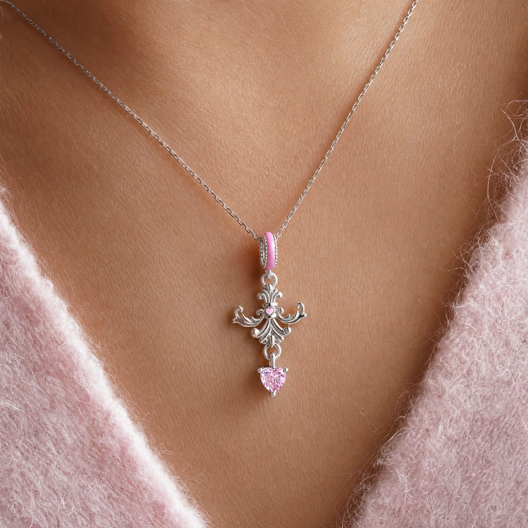 CALEO dangle lifestyle image - Pink Crystal Drop Dangle Charm - dangle-one-thumb-ref08-pink-crystal-drop-dangle-charm - 2026-07-24