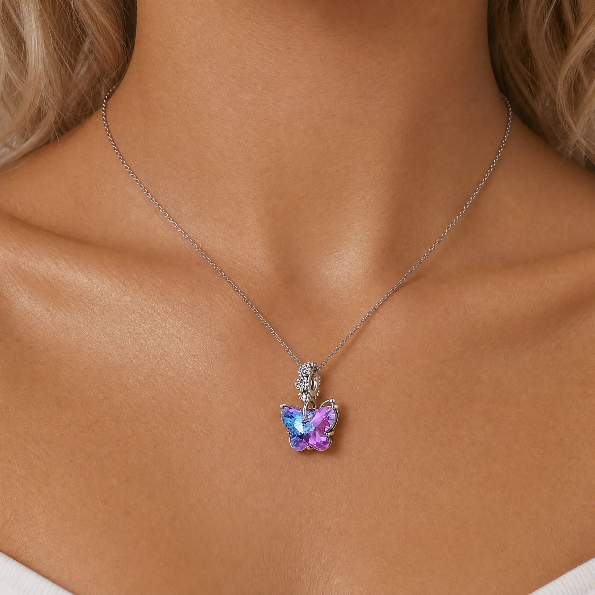 CALEO dangle lifestyle image - Purple Crystal Butterfly Dangle Charm - dangle-one-thumb-ref10-purple-crystal-butterfly-dangle-charm - 2026-07-24