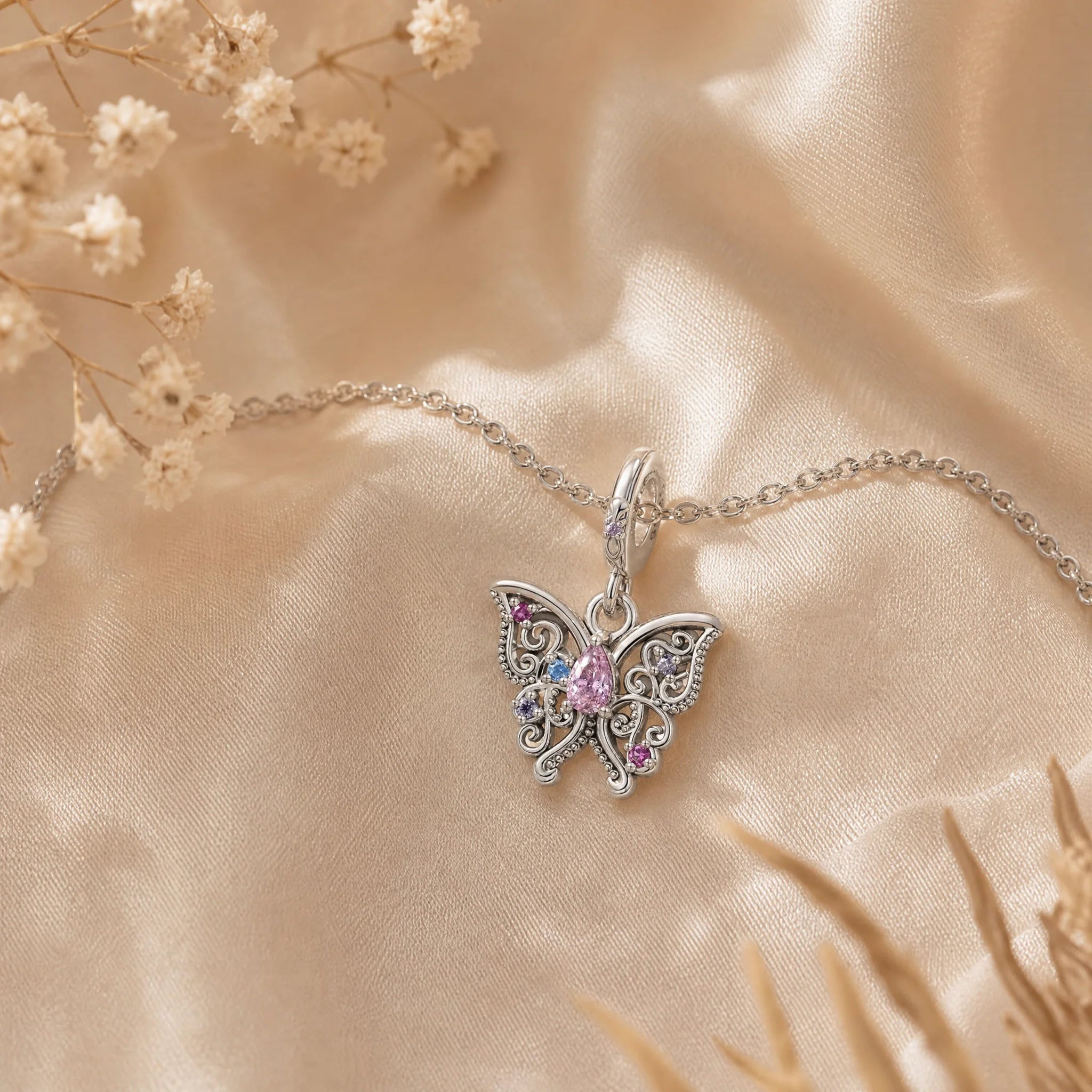 CALEO dangle lifestyle image - Pink Butterfly Heart Dangle Charm - dangle-one-thumb-ref17-pink-butterfly-heart-dangle-charm - 2026-07-24