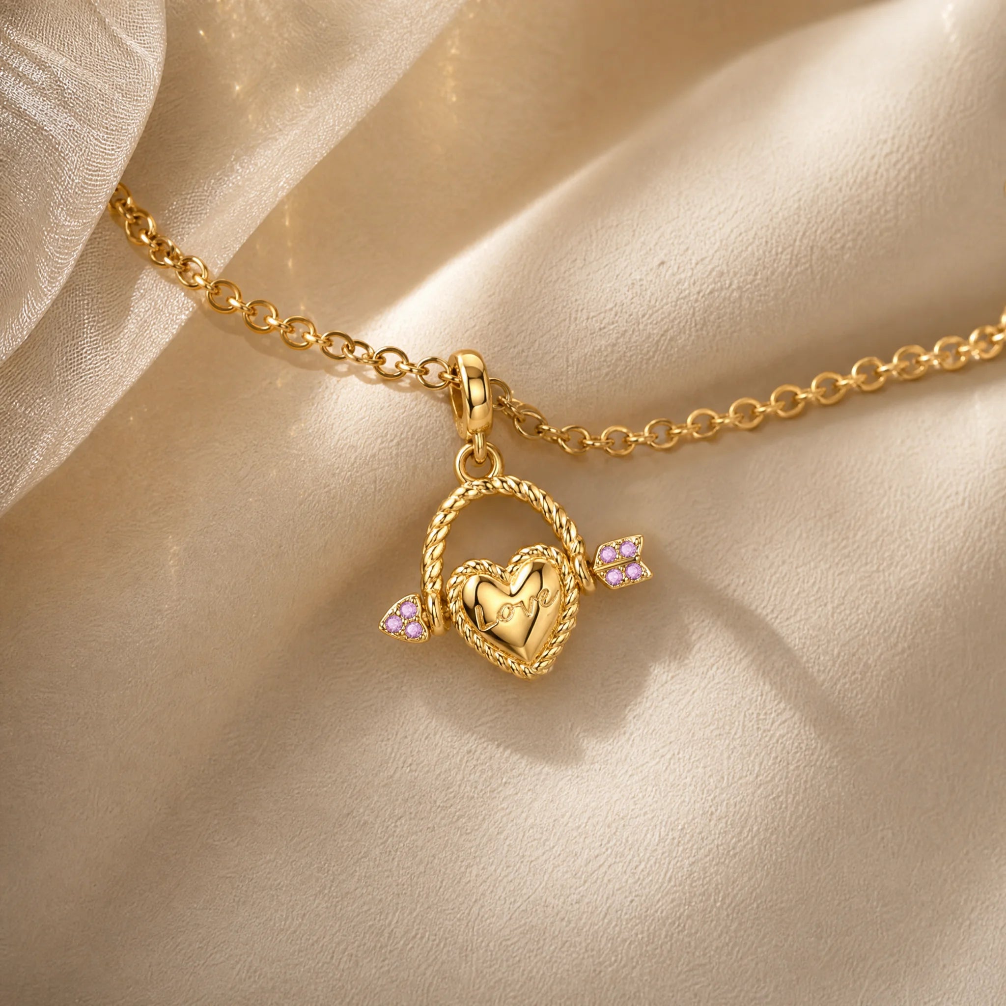 CALEO dangle lifestyle image - Gold Love Heart Locket Dangle Charm - dangle-one-thumb-ref18-gold-love-heart-locket-dangle-charm - 2026-07-24