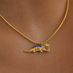 CALEO dangle lifestyle image - Gold Blue Crystal Crocodile Dangle Charm - dangle-one-thumb-ref20-gold-blue-crystal-crocodile-dangle-charm - 2026-07-24