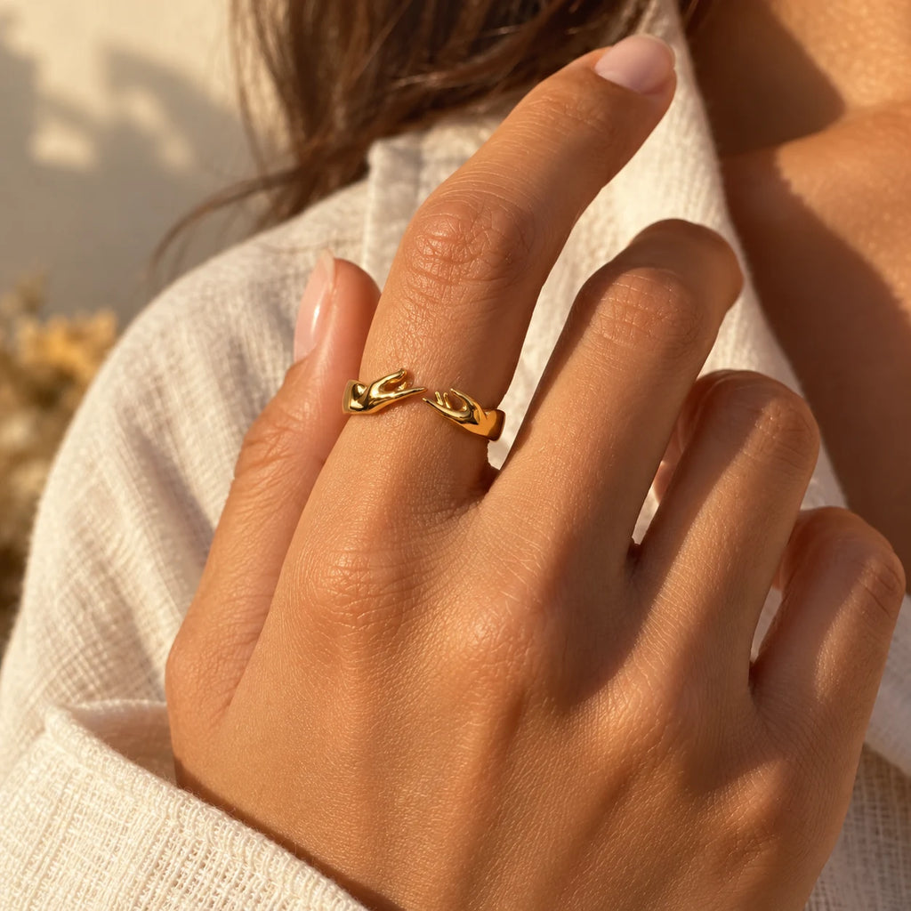 Divine Reach Ring - lifestyle gold sun