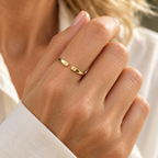 Double Initial Name Ring — natural worn hero