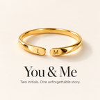 Double Initial Name Ring — You and Me emotional thumbnail