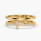Dual Grace Cross Ring - dual grace cross ring gold thumbnail