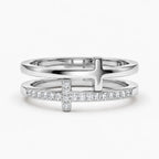 Dual Grace Cross Ring - dual grace cross ring silver thumbnail