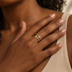 Dual Grace Cross Ring - dual grace cross ring gold worn