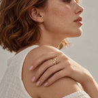 Dual Grace Cross Ring - dual grace cross ring gold shoulder lifestyle