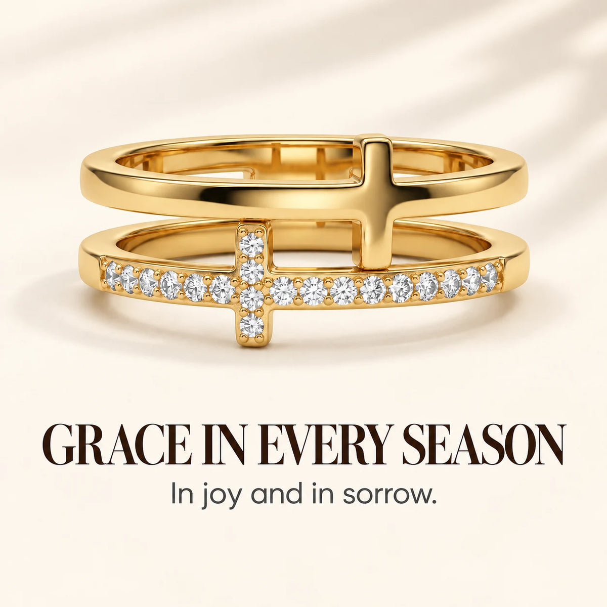 Dual Grace Cross Ring — Grace in Every Season