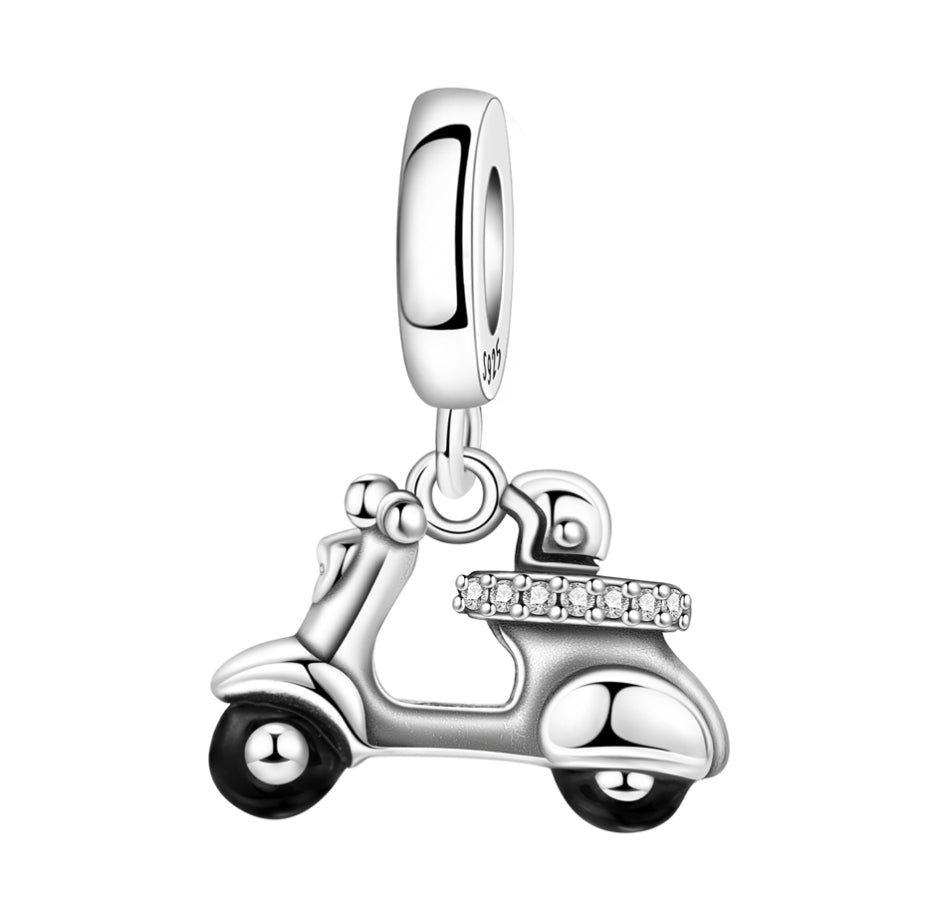 CALEO Charm - Silver Vespa Scooter