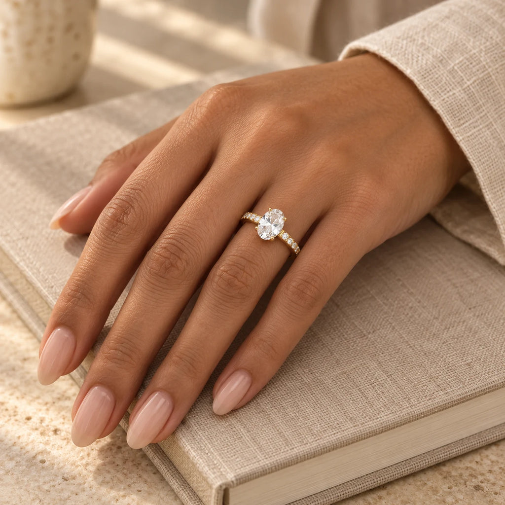 Everlight Solitaire Ring - lifestyle gold journal