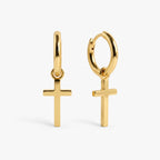 Everyday Grace Cross Hoops - thumbnail gold