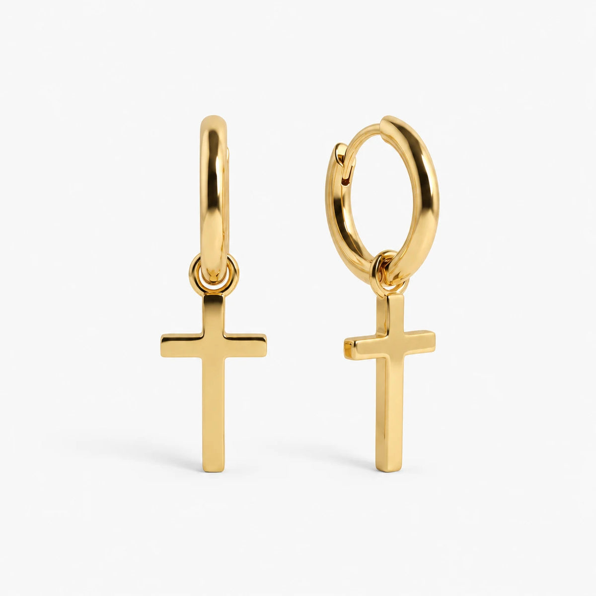 Everyday Grace Cross Hoops - thumbnail gold