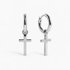 Everyday Grace Cross Hoops - thumbnail silver