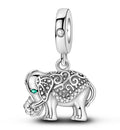 CALEO Charm - Filigree Elephant Green Eye