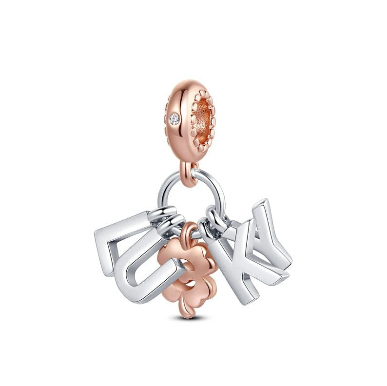CALEO Charm - Rose Gold Lucky Clover Letters