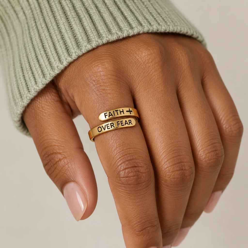 Faith Prevails Ring - lifestyle gold worn