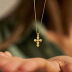 CALEO lifestyle necklace image - Floral Cross Dangle Charm - 2026-07-22