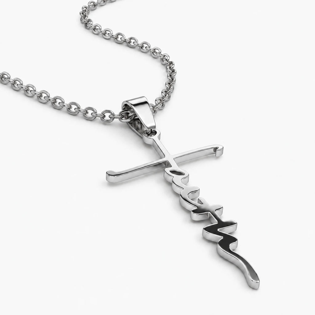 Flowing Faith Necklace - thumbnail silver