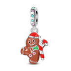 Gingerbread Man & Candy Cane Dangle Charm