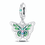 Glow-in-the-Dark Green Butterfly Dangle Charm