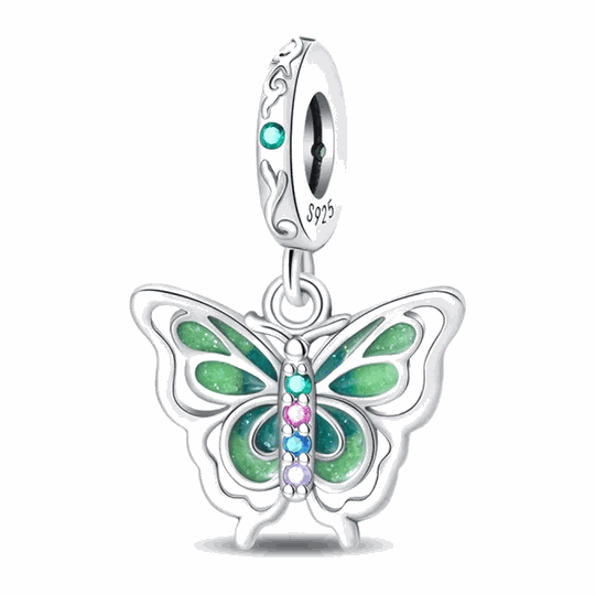 Glow-in-the-Dark Green Butterfly Dangle Charm