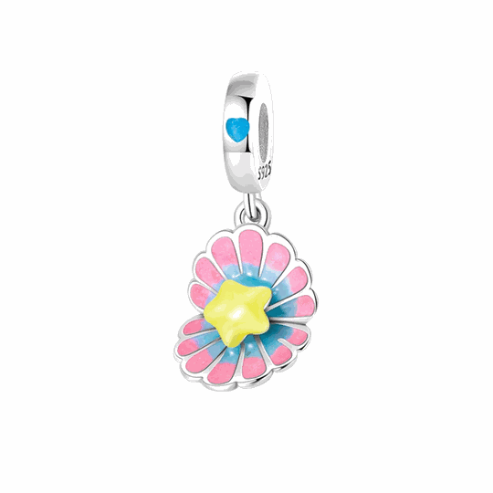 Glow-in-the-Dark Pink Flower Dangle Charm