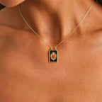 Gold Black Sacred Heart Pendant Charm lifestyle image