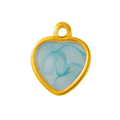 Gold Blue Heart Pendant Charm