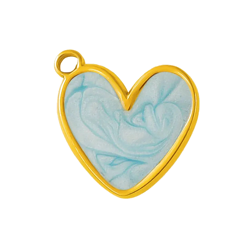 Gold Blue Ocean Drop Pendant Charm