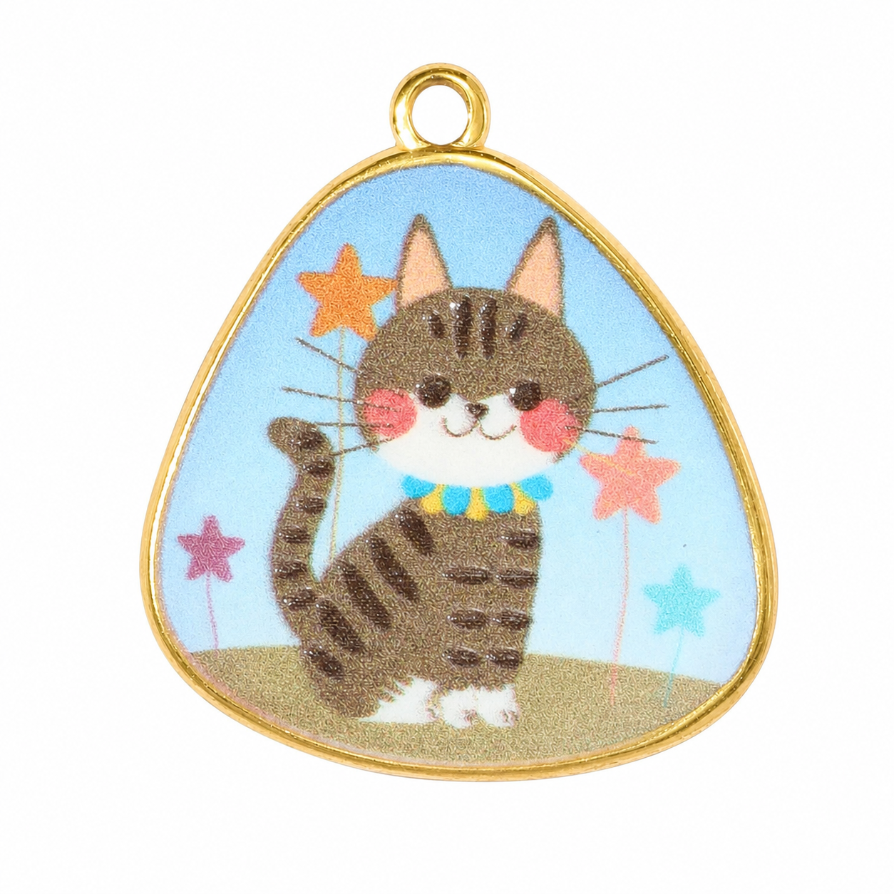 Gold Cat Pendant Charm