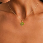 Gold Green Clover Pendant Charm lifestyle image