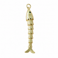 Gold Long Fish Pendant Charm
