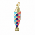 Gold Pastel Scale Fish Pendant Charm