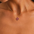 Gold Pink Clover Pendant Charm lifestyle image