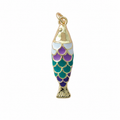 Gold Purple Fish Pendant Charm