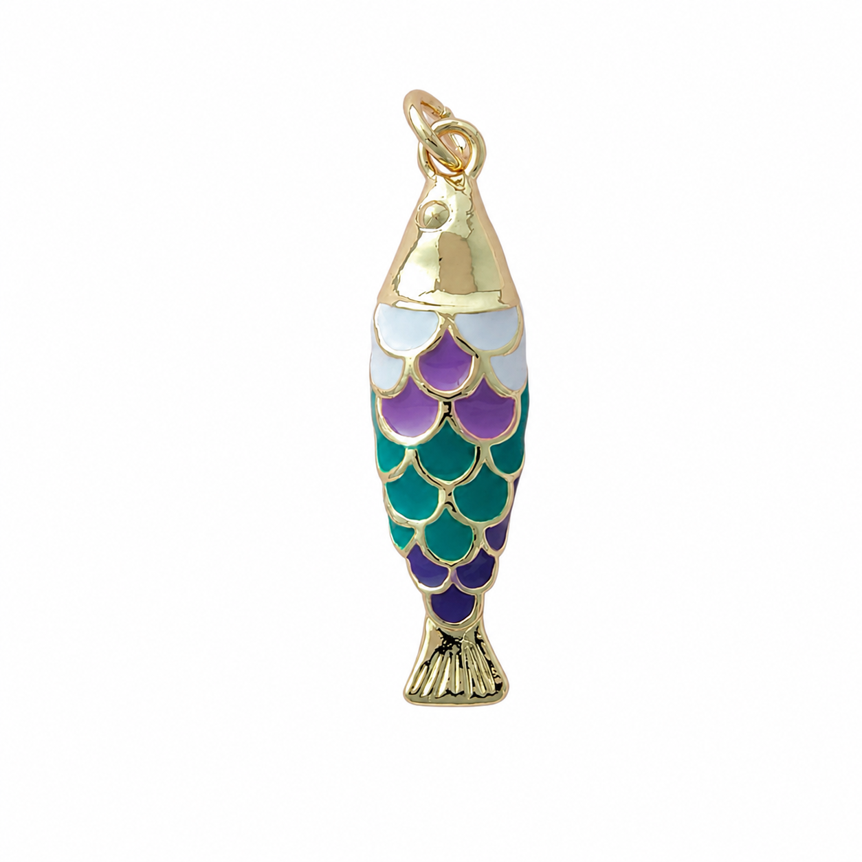 Gold Purple Fish Pendant Charm
