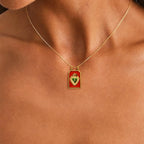 Gold Red Sacred Heart Pendant Charm lifestyle image