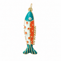 Gold Turquoise Fish Pendant Charm