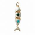 Gold White Fish Pendant Charm